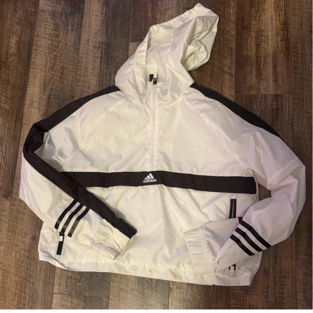 Adidas White Mesh-Lined Jacket